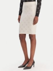 Guess Spódnica mini W6RD0O Z3JD2 Beżowy Regular Fit. Brązowe spódnice damskie Guess, xs, z aplikacjami, z syntetyku, mini. Za 479.99 zł.