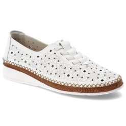 Półbuty damskie Filippo, ze skóry naturalnej ażurowa cholewka ozdobne przeszycia sznurowane lekka podeszwa casual komfortowe, białe, DP7624/26. Białe półbuty damskie Filippo, w ażurowe wzory, ze skóry, casualowe, bez obcasa, na płaskiej podeszwie, bez zapięcia. Za 169.00 zł.