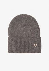 Szara Czapka z Angorą w Stylu Beanie Ozdobiona Aplikacją Delarielis. Szare czapki i kapelusze damskie Born2be, z aplikacjami, eleganckie. Za 59.99 zł.