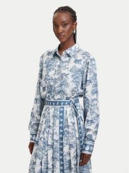 Fracomina Koszula FS26ST6020W435K5 Niebieski jasny Regular Fit. Niebieskie bluzki damskie Fracomina, s, bez wzorów, z syntetyku, bez kołnierzyka, bez ramiączek. Za 539.99 zł.