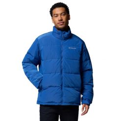 Kurtka sportowa męska Pike Lake Novelty Jacket. Niebieskie kurtki męskie Columbia, l, bez wzorów, z materiału, trekkingowe. Za 479.99 zł.
