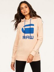 G-Star Raw Bluza Boyfriend Diamond Line Graphic Hooded D16236-A613-B243 Różowy Loose Fit. Czerwone bluzy damskie G-Star Raw, s, bez wzorów, z bawełny, bez kaptura. Za 339.99 zł.
