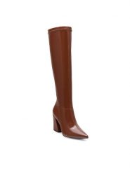 Nine West Kozaki SHARLEEZ 13196H Brązowy. Brązowe kozaki damskie Nine West, z tworzywa sztucznego, bez obcasa, na słupku. Za 329.99 zł.