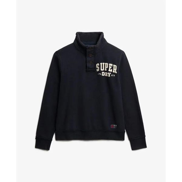 Bluza Superdry Athletic Henley. Niebieskie bluzy męskie Superdry., xl, bez wzorów, bez kaptura. Za 360.05 zł.
