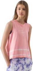KOSZULKA DZIEWCZĘCA 4F F1145 T-SHIRT TOP 4FJWSS24TTSHF1145-64N. Bluzki dla dziewczynek 4f, bez wzorów, bez kołnierzyka, bez ramiączek. Za 24.00 zł.