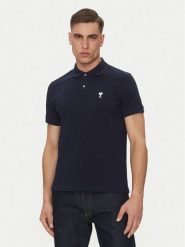 AMI Paris Polo HPL060.760 Granatowy Regular Fit. Niebieskie koszulki polo męskie AMI PARIS, m, bez wzorów, z bawełny, bez ramiączek. Za 619.99 zł.