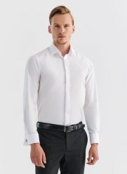 PAKO LORENTE – Koszula męska ODO P000B-1X-407-B-S. Białe koszule męskie Pako Lorente, m, bez wzorów, z bawełny, eleganckie, bez kołnierzyka, bez ramiączek. Za 299.99 zł.