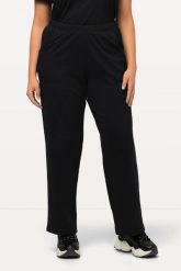 Damskie Spodnie dresowe prosty krój gumka w pasie. Niebieskie spodnie dresowe damskie Ulla Popken, plus size, bez wzorów, z bawełny. Za 139.99 zł.