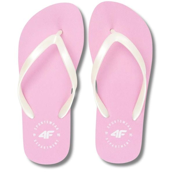 Japonki damskie 4F 4FMM00FFLIF018A. Czerwone klapki damskie 4f, bez wzorów, z gumy, bez obcasa. Za 29.99 zł.