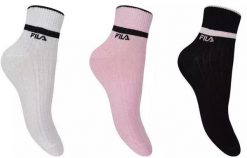 Fila Skarpetki Damskie 3-pack Quarter Biały/Róż 35-38. Czarne skarpety damskie Fila, bez wzorów, z materiału. Za 54.31 zł.