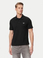Emporio Armani Polo EM000571 AF20424 UC001 Czarny Regular Fit. Czarne koszulki polo męskie Emporio Armani, m, bez wzorów, z bawełny, bez ramiączek. Za 419.99 zł.