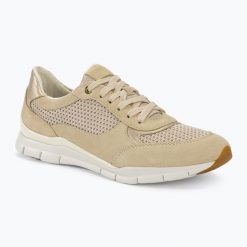 Buty damskie Geox Sukie. Białe obuwie sportowe damskie Geox, bez wzorów, z gumy, trekkingowe. Za 519.99 zł.