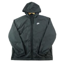 Second life - Kurtka przeciwwiatrowa damska Repel Windrunner - Stan bardzo dobry. Czarne kurtki damskie Nike, s, bez wzorów, z materiału, bez kaptura. Za 207.36 zł.