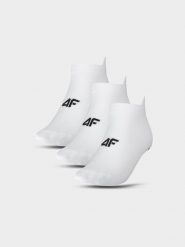 4F Skarpetki treningowe przed kostkę (3-pack) damskie - białe 39-42. Białe skarpety damskie 4f, bez wzorów, z elastanu. Za 44.99 zł.