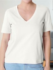 Koszulka - kremowy. Białe t-shirty damskie Sinsay, l, bez wzorów, bez kołnierzyka. Za 17.99 zł.
