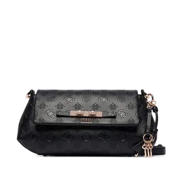 Torebka Guess. Czarne listonoszki damskie Guess, z aplikacjami, bez dodatków. Za 584.99 zł.