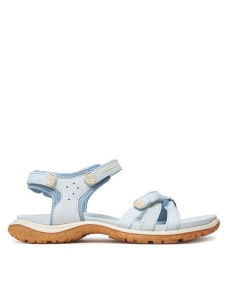 ECCO Sandały Offroad Roam 85330361245 Błękitny. Niebieskie sandały damskie ecco, bez wzorów, z nubiku, bez obcasa, na płaskiej podeszwie, bez zapięcia. Za 369.99 zł.