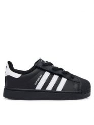 Adidas Sneakersy Superstar II Elastic Lace JH9985 Czarny. Czarne buty sportowe dziewczęce Adidas, bez wzorów, ze skóry, bez zapięcia. Za 279.99 zł.