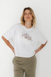 T-SHIRT CLAUDIA "WIANEK" BIAŁY One size - Flawless. Białe t-shirty damskie Flawless, s, bez wzorów, z bawełny, eleganckie, bez kołnierzyka. Za 187.00 zł.