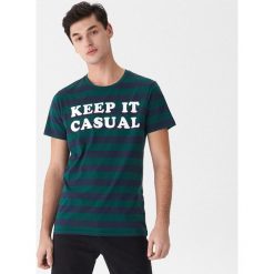 T-shirt w paski - Khaki. T-shirty męskie marki House. Za 39.99 zł.