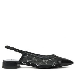 Czółenka KARL LAGERFELD. Czarne czółenka damskie KARL LAGERFELD, bez wzorów, bez obcasa, bez zapięcia. Za 519.99 zł.