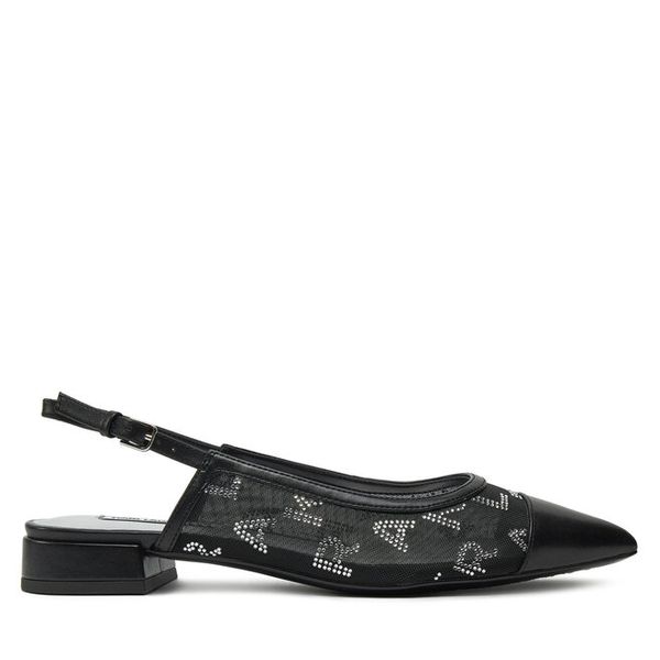 Czółenka KARL LAGERFELD. Czarne czółenka damskie KARL LAGERFELD, bez wzorów, bez obcasa, bez zapięcia. Za 519.99 zł.