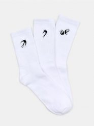 Skarpetki z haftem 3 pack - biały. Białe skarpety damskie Sinsay, bez wzorów. Za 15.99 zł.