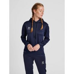 Bluza do piłki ręcznej damska Hummel Core XK z kapturem. Niebieskie bluzy sportowe damskie Hummel, xl, bez wzorów, z kapturem, do piłki ręcznej. Za 191.00 zł.