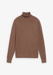 Sweter z golfem. Niebieskie swetry damskie bonprix, bez wzorów, bez kołnierzyka, bez ramiączek, bez kaptura. Za 92.99 zł.