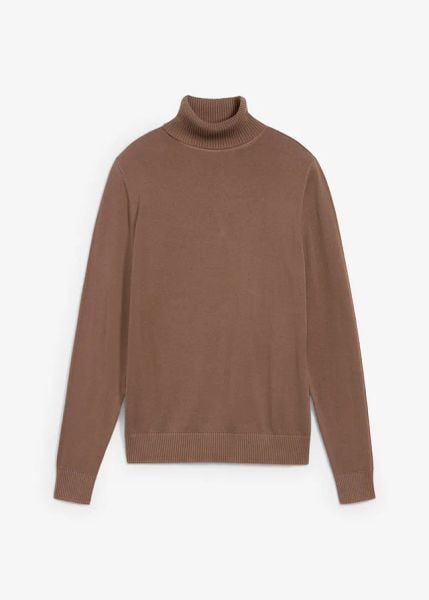 Sweter z golfem. Niebieskie swetry damskie bonprix, bez wzorów, bez kołnierzyka, bez ramiączek, bez kaptura. Za 92.99 zł.