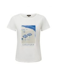 More & More Koszulka Kobiety Bawełna biały, 46. Białe t-shirty damskie More & More, bez wzorów, z bawełny, eleganckie, bez kołnierzyka. Za 169.95 zł.