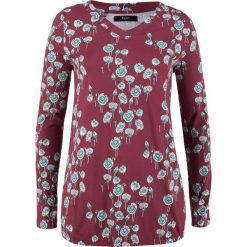 Shirt bawełniany, długi rękaw bonprix czerwony klonowy z nadrukiem. Bluzki damskie bonprix. Za 32.99 zł.