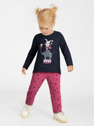 NAME IT Bluzka 13218932 Granatowy Regular Fit. Niebieskie bluzki dla dziewczynek Name it, bez wzorów, z bawełny, bez ramiączek. Za 59.99 zł.