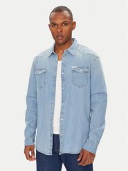 Guess Koszula jeansowa M4GH02 D3PF5 Niebieski Slim Fit. Niebieskie koszule męskie Guess, m, z aplikacjami, z bawełny, bez kołnierzyka, bez ramiączek. Za 339.99 zł.