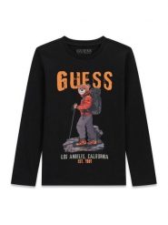 Guess Bluzka L6BI11 K5732 Czarny Regular Fit. Czarne koszule dla chłopców Guess, z aplikacjami, z bawełny, bez kołnierzyka, bez ramiączek. Za 114.99 zł.