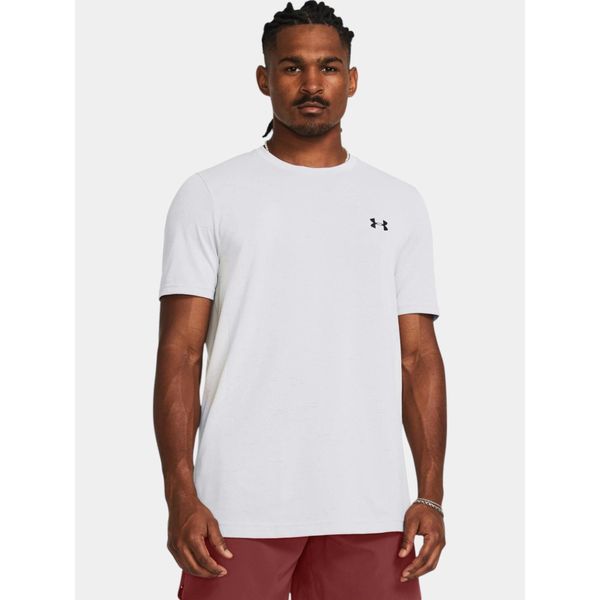 Koszulka męska Under Armour Vanish Seamless. Białe buty sportowe męskie Under Armour, m, bez wzorów, bez kołnierzyka, bez ramiączek, na fitness i siłownię. Za 169.99 zł.