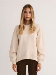 Bluza oversize - jasnożółty. Żółte bluzy damskie Reserved, l, bez wzorów, z bawełny, bez kaptura. W wyprzedaży za 49.99 zł.