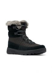 COLUMBIA Buty zimowe damskie Slopeside Peak Luxe black graphite-38. Czarne obuwie sportowe damskie Columbia, bez wzorów, z gumy, do biegania. Za 512.95 zł.