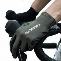 Rękawiczki rowerowe Rockbros amortyzujące. Zielone rękawiczki męskie ROCKBROS, bez wzorów, z materiału. Za 69.99 zł.