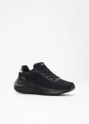 Sneakersy marki Skechers z pianką z pamięcią kształtu. Niebieskie obuwie sportowe damskie bonprix, bez wzorów. Za 269.99 zł.