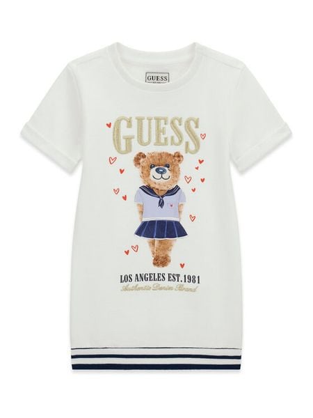 Guess Sukienka codzienna K6RK00 K6YW0 Różowy Regular Fit. Czerwone sukienki dla dziewczynek Guess, z aplikacjami, z bawełny, bez ramiączek. Za 228.99 zł.