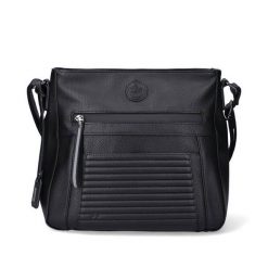 RIEKER H1481-00 black, torebka damska. Czarne torebki do ręki damskie Rieker, bez wzorów, ze skóry ekologicznej, bez dodatków. Za 249.90 zł.