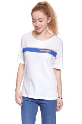WRANGLER T SHIRT DAMSKI B&Y TRUCKER TEE WHITE W724LG412 112130927. Białe t-shirty damskie Wrangler, m, bez wzorów, bez kołnierzyka. W wyprzedaży za 39.99 zł.