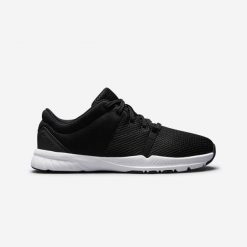 Buty fitness Domyos 100 damskie. Czarne obuwie sportowe damskie DOMYOS, bez wzorów, z kauczuku, do biegania. Za 59.99 zł.