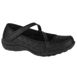 Buty sportowe dziewczęce, Skechers Breathe Easy Playground Popp. Czarne buty sportowe dziewczęce Skechers, bez wzorów, bez zapięcia, trekkingowe. Za 179.99 zł.