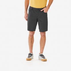 Spodenki turystyczne męskie Quechua NH100. Szare krótkie spodenki sportowe męskie QUECHUA, m, bez wzorów, z bawełny, trekkingowe. Za 49.99 zł.