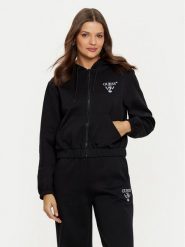 Guess Bluza V5RQ20 KC3D2 Czarny Regular Fit. Czarne bluzy damskie Guess, m, z aplikacjami, z syntetyku, bez kaptura. Za 329.99 zł.