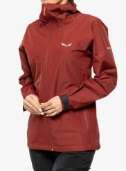 Kurtka przeciwdeszczowa damska Salewa Puez Aqua 4 PTX 2.5L Jacket. Czerwone kurtki damskie Salewa, l, bez wzorów, z materiału, bez kaptura. Za 481.35 zł.