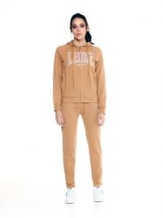 Bluza wytrzymały z bawełna z kaptur na co dzień. Brązowe bluzy damskie LEONE 1947 APPAREL, s, bez wzorów, z bawełny, bez kaptura. Za 168.36 zł.