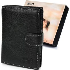 Wild Portfel skórzany męski duży Wild Horse czarny RFiD I42. Czarne portfele męskie Wild, bez wzorów. Za 59.99 zł.
